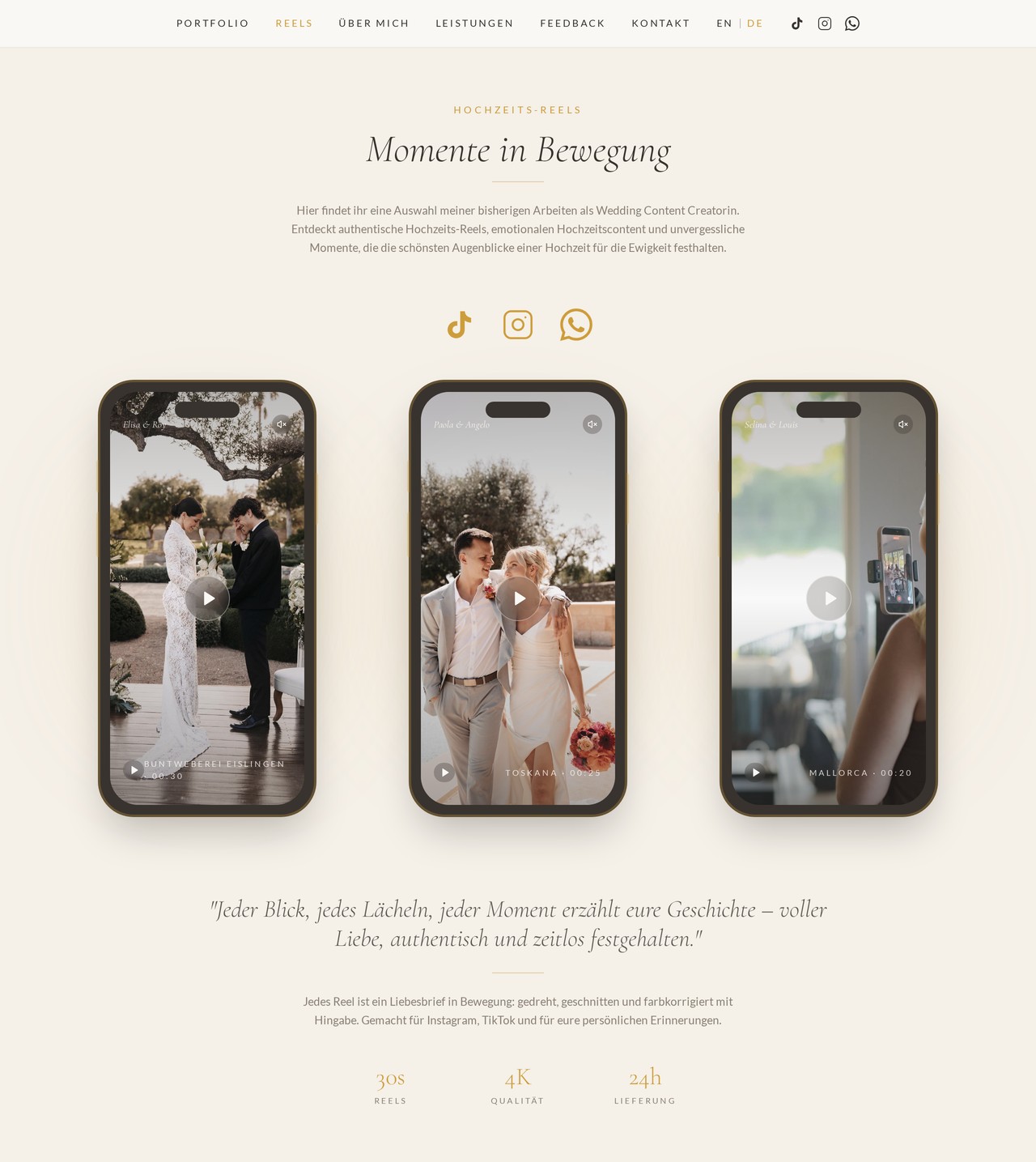 Vorschau der Website von Content by Lis – Wedding Content Creator